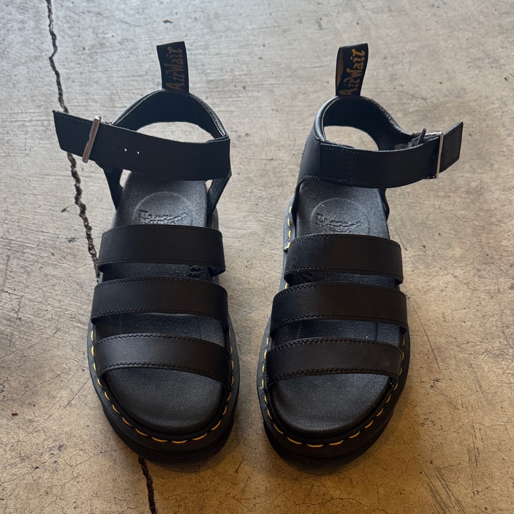 Dr. Martins Black Sandals